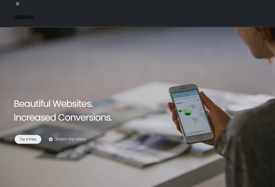 App Landing website example