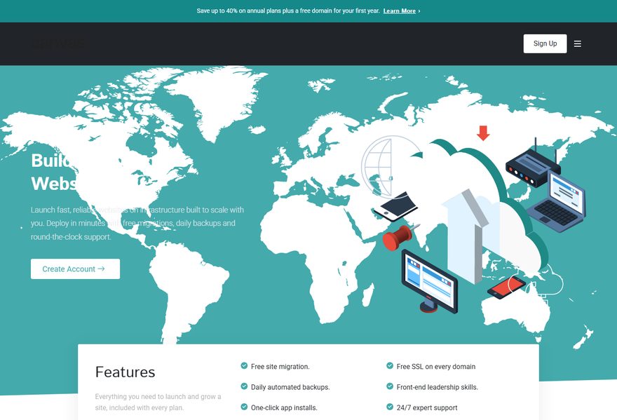 Hosting website example