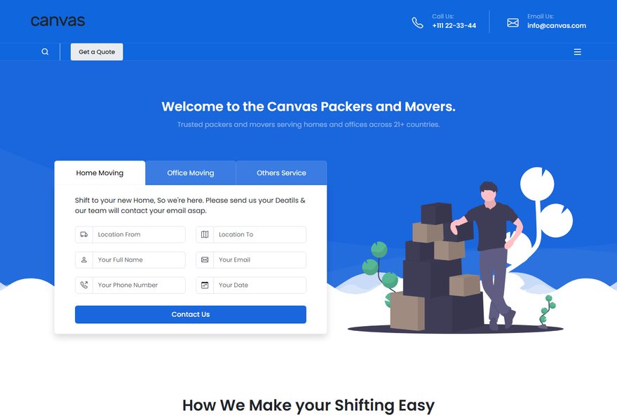 Movers website example