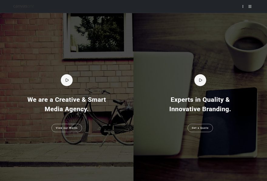Split Grid Video Lightbox website example